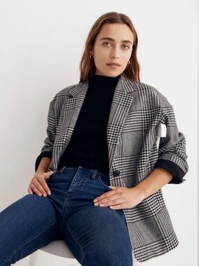 Madewell Dorset Plaid Blazer Medium Wool Blend